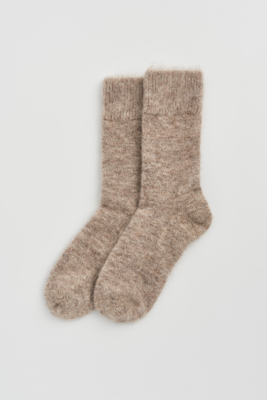 Ultra Soft Alpaca Bed Socks - Hare Grey
