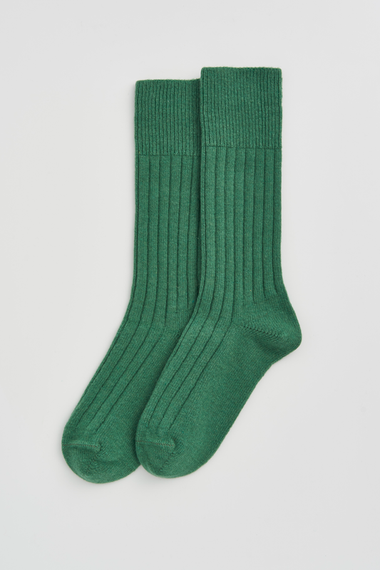 Merino Bed Socks - Village Green