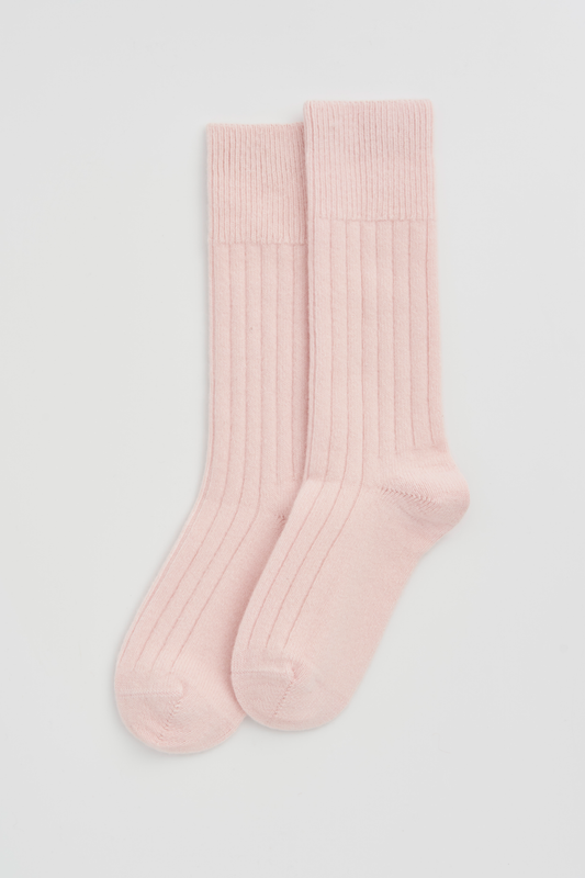 Merino Bed Socks - Frosting Pink