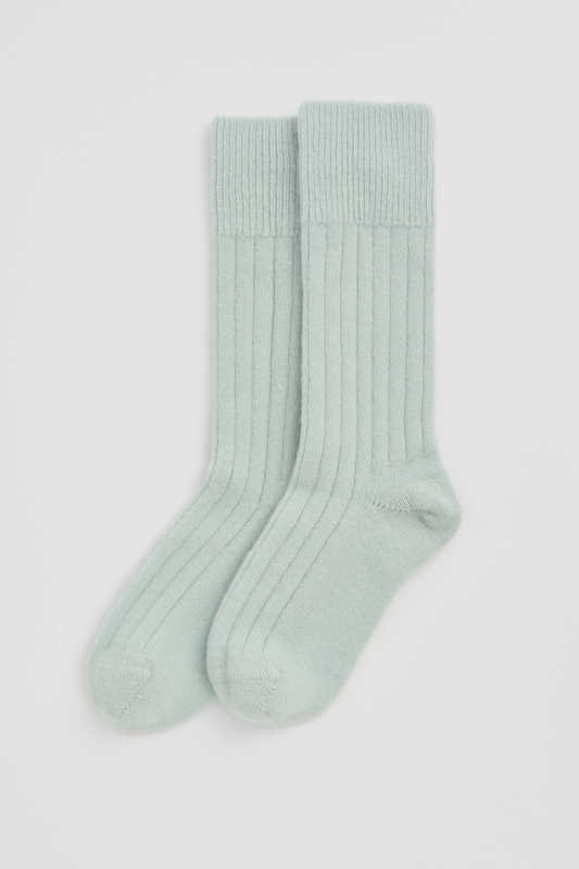 Merino Bed Socks - Winter Mint