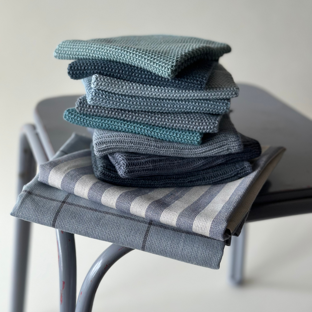 Pletený hadřík na nádobí 2 ks - Blue