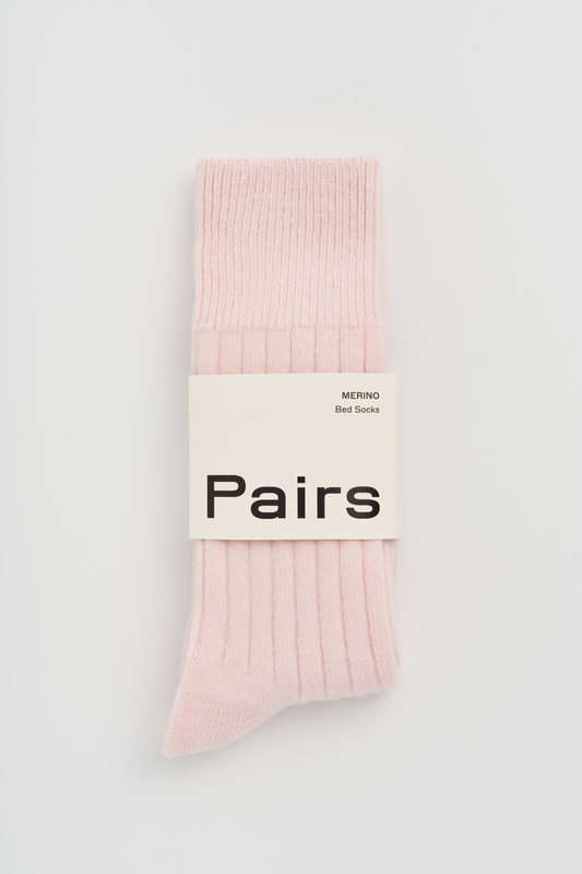 Merino Bed Socks - Frosting Pink
