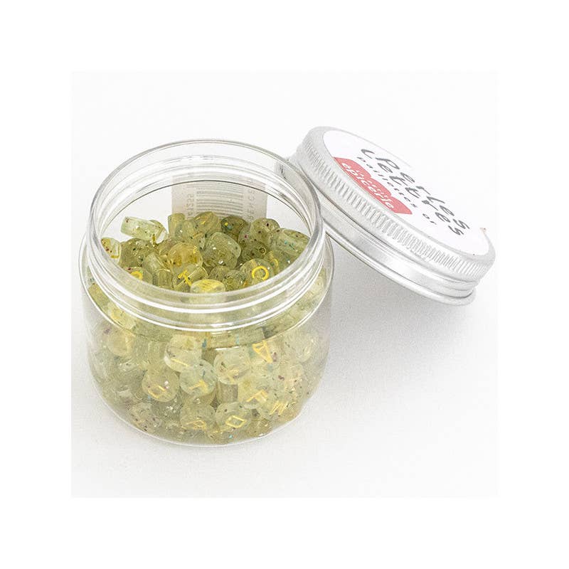 Korálky s písmenky – třpytivý mix gold