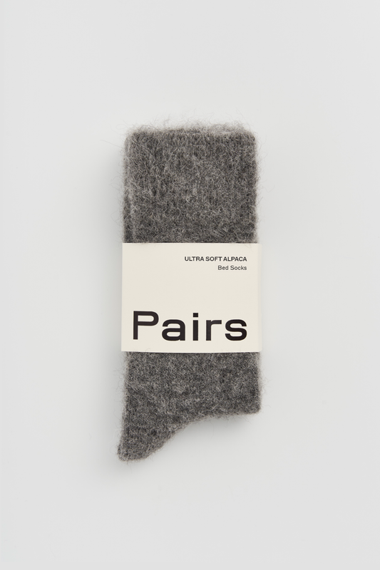 Ultra Soft Alpaca Bed Socks - Smoke Grey