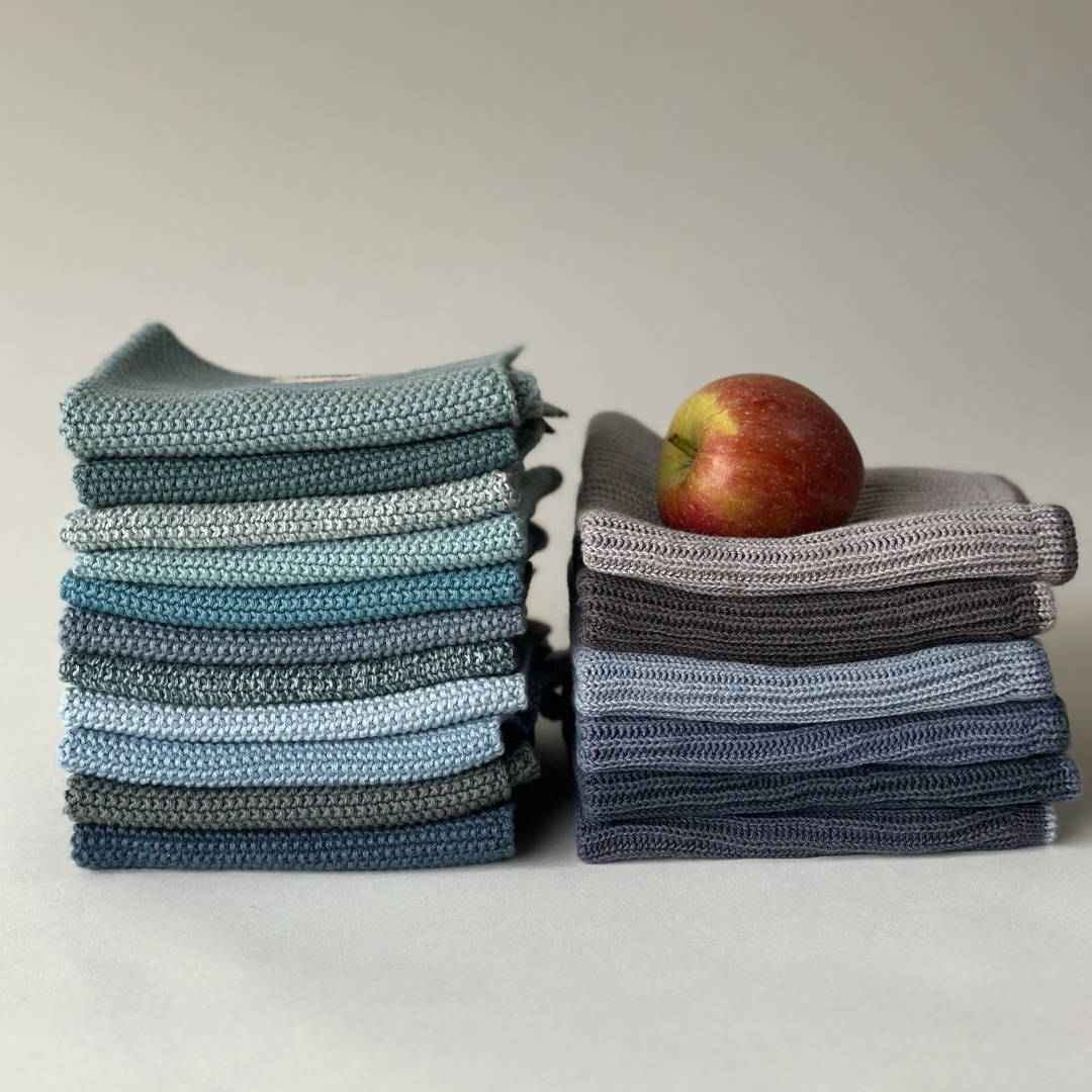 Pletený hadřík na nádobí 2 ks - Blue