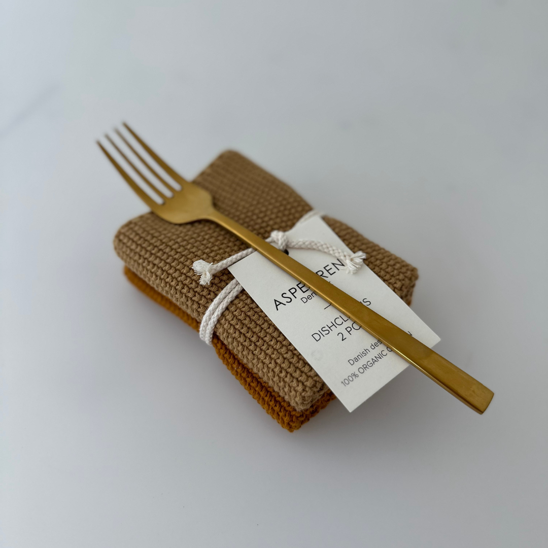 Pletený hadřík na nádobí 2 ks - Mustard