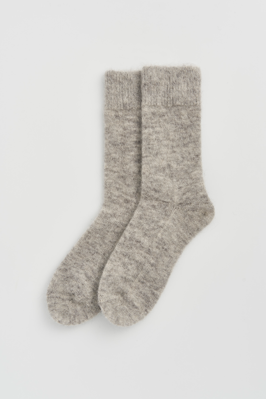 Ultra Soft Alpaca Bed Socks - Correct grey