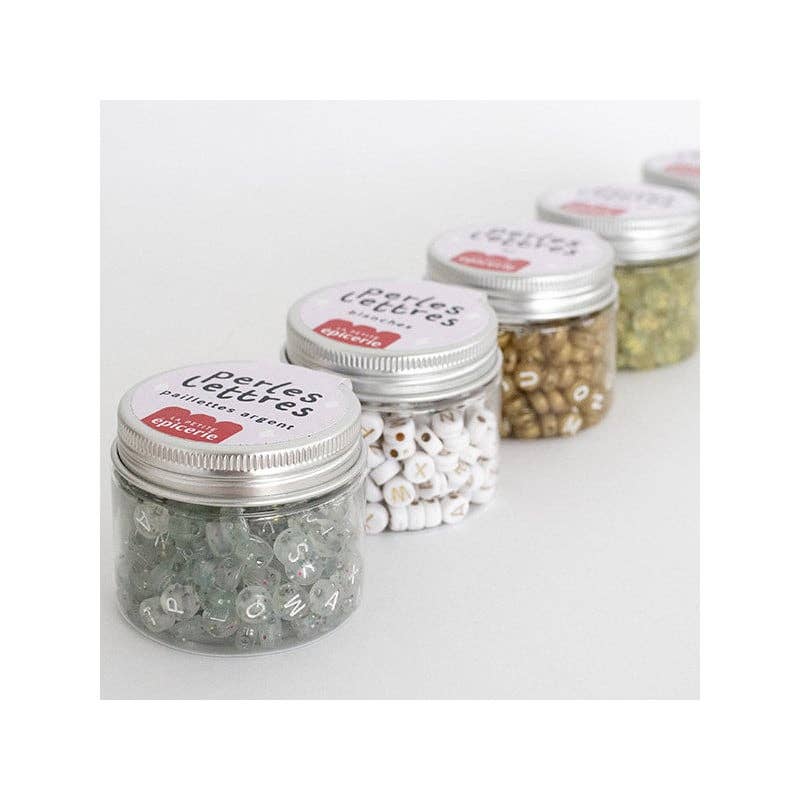 Korálky s písmenky – třpytivý mix gold